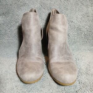 Fergalicious Size 9 Gray Faux Leather High Heel Boots Booties